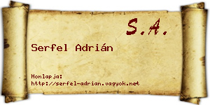 Serfel Adrián névjegykártya